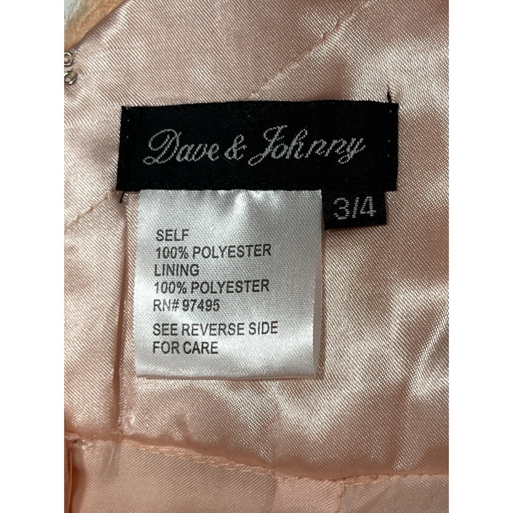 Dave And Johnny Long Peach Dress Size 3/4 - Picture 10 of 10